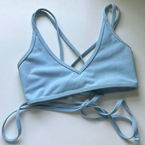 light blue strappy bikini top